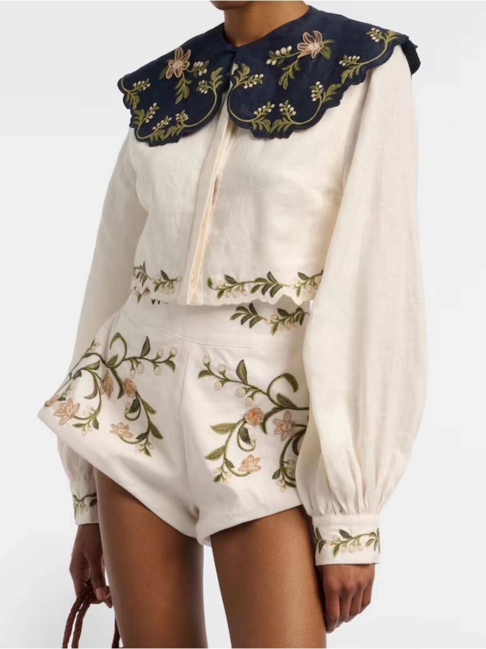 Agua by Agua Bendita Cumbre Linen Top in Cream - Size Small - Picture 4 of 15